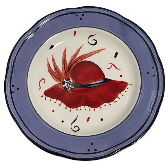 Red Hat Ladies Hand Painted Canterbury Potteries Plate - Picture 1 of 6